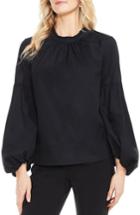 Petite Women's Vince Camuto Balloon Sleeve Blouse, Size P - Black