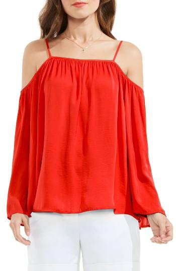 Petite Women's Vince Camuto Off The Shoulder Blouse, Size P - Red