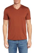 Men's Ibex 'axis' V-neck Merino Wool Jersey T-shirt - Orange