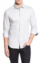 Men's Stone Rose Slim Fit Melange Print Knit Sport Shirt