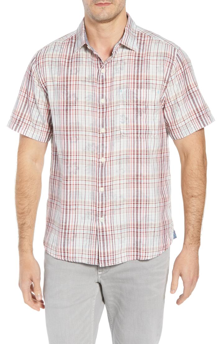 Men's Tommy Bahama Hideaway Palms Camp Shirt, Size - Purple