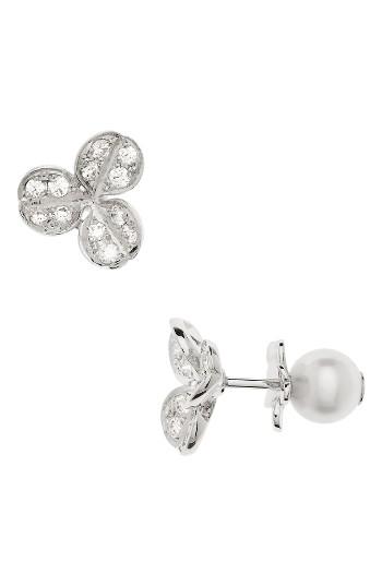 Women's Mikimoto Pearl & Diamond Front/back Earrings