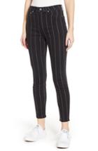 Women's Tinsel Stripe Skinny Jeans - Black