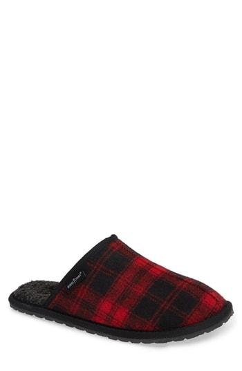 Men's Minnetonka Franklin Scuff Slipper M - Red