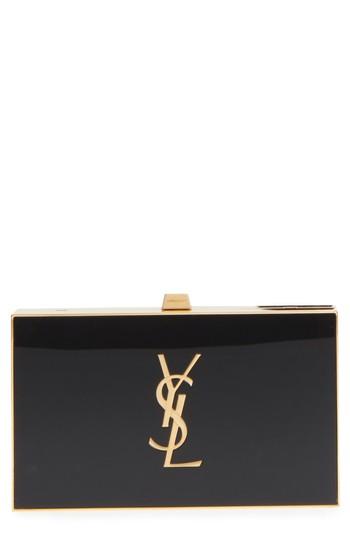 Saint Laurent Monogram Tuxedo Box Clutch - Black