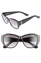 Women's Saint Laurent 56mm Sunglasses - Black/ Black/ Grey