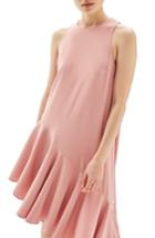 Women's Topshop Ruffle Asymmetrical Midi Dress Us (fits Like 0) - Pink
