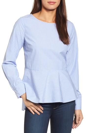 Women's Halogen High/low Peplum Top, Size - Blue