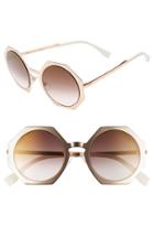 Women's Fendi 51mm Retro Octagon Sunglasses - Gold/ Copper