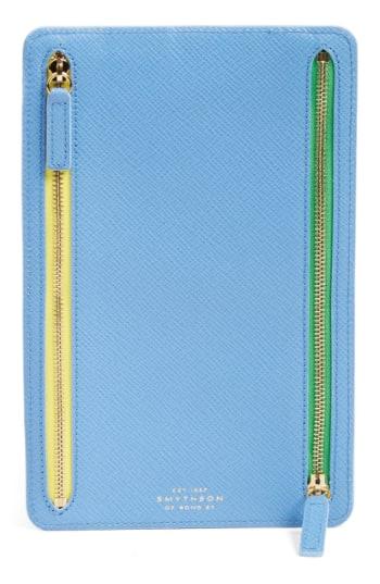 Women's Smythson 'panama' Zip Currency Case -