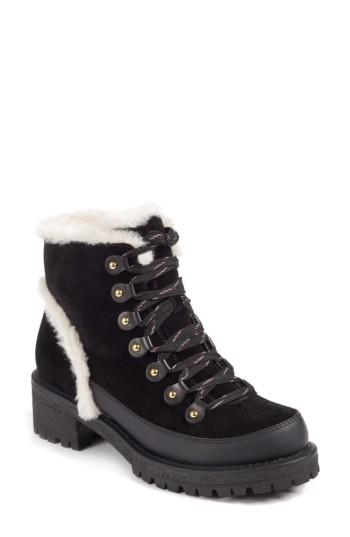 Women's Tory Burch Cooper Genuine Shearling Boot M - Black