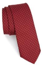 Men's Nordstrom Men's Shop Nimba Mini Dot Silk Skinny Tie, Size - Red