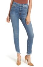 Women's Good American Good Waist Slash Fray Skinny Jeans