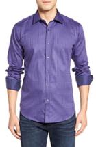 Men's Bugatchi Shaped Fit Print Sport Shirt, Size - Purple