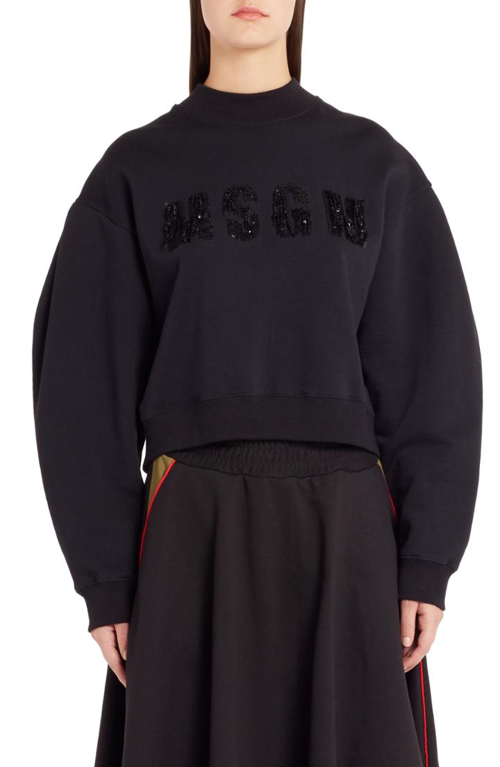 Women's Msgm Colorblock Crop Hoodie