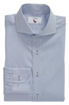 Men's Lorenzo Uomo Trim Fit Stripe Dress Shirt - 32 - Blue