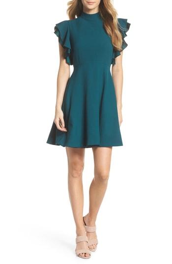 Women's Chelsea28 Crepe Fit & Flare Dress - Blue/green