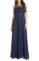 Women's Adrianna Papell Flower Embroidered Gown - Blue