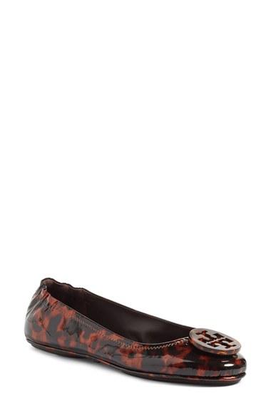 Women's Tory Burch 'minnie' Travel Ballet Flat .5 M - Black