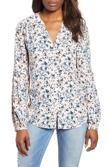 Women's Caslon Print Blouson Sleeve Blouse - Ivory