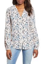 Women's Caslon Print Blouson Sleeve Blouse - Ivory