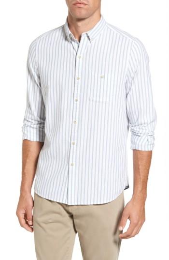 Men's Michael Bastian Trim Fit Vertical Stripe Sport Shirt - Blue