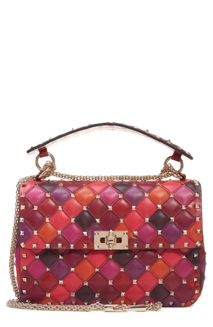 Valentino Garavani Medium Spike. It Leather Shoulder Bag - Red