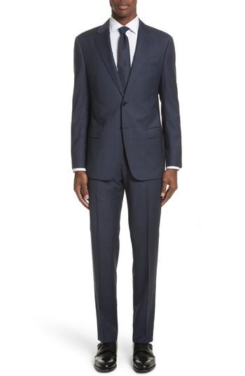Men's Emporio Armani G Line Trim Fit Plaid Wool Suit
