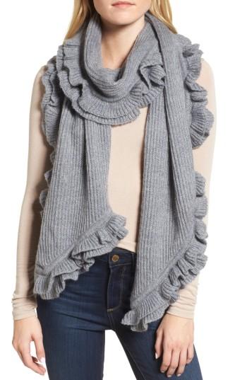 Women's Rebecca Minkoff Ruffle Muffler, Size - Grey