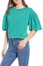 Women's Bp. Cropped Short Sleeve Sweatshirt, Size - Green