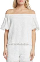 Women's Willow & Clay Off The Shoulder Eyelet Top, Size - White