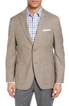 Men's Jkt New York Trim Fit Check Wool & Cotton Sport Coat R - Beige