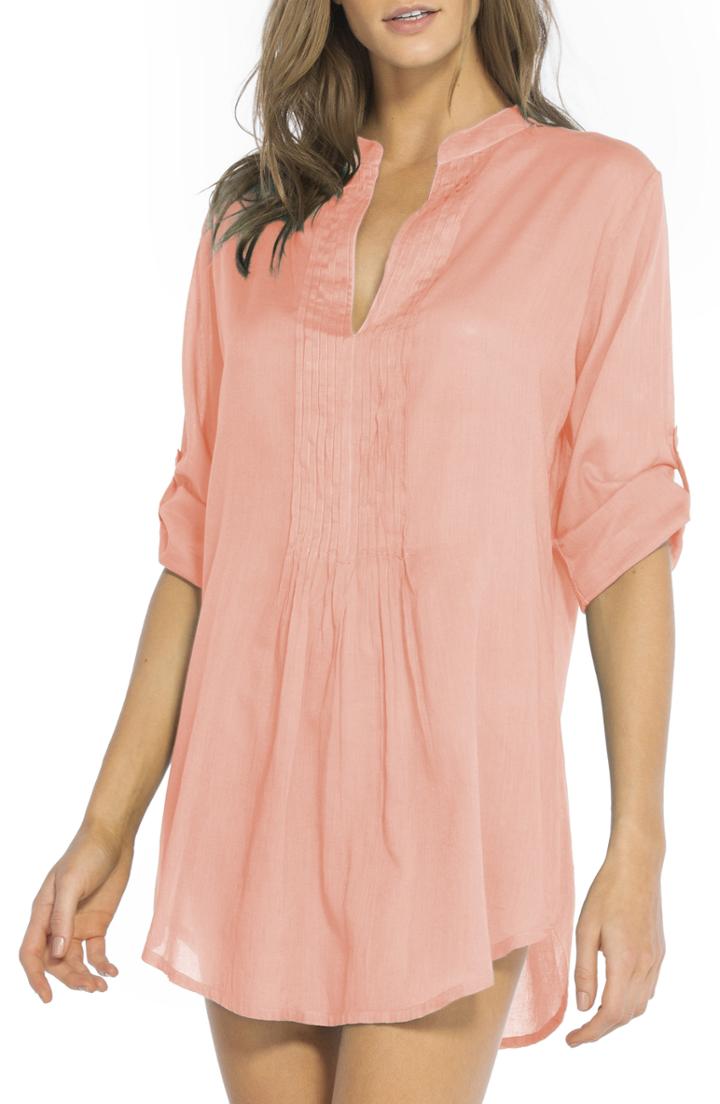 Women's Vix Swimwear Mini Pleat Cover-up Caftan - Pink