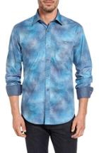 Men's Bugatchi Shaped Fit Splatter Print Sport Shirt