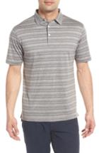 Men's Peter Millar Collection Tides Fit Stripe Polo, Size Small - Grey