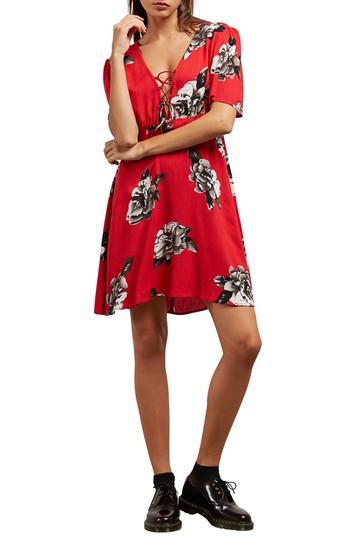 Women's Volcom April March Lace-up Dress - Red