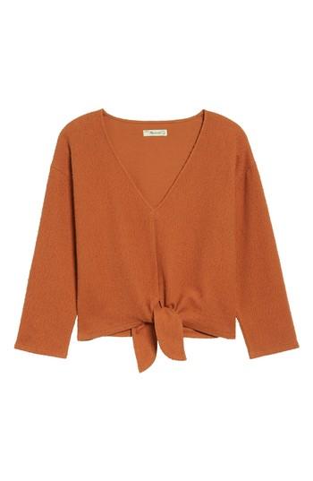Women's Madewell Textured Tie Front Top - Red