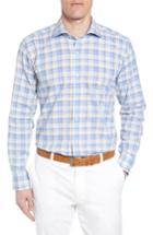 Men's Peter Millar Collection Pier Plaid Sport Shirt - Blue