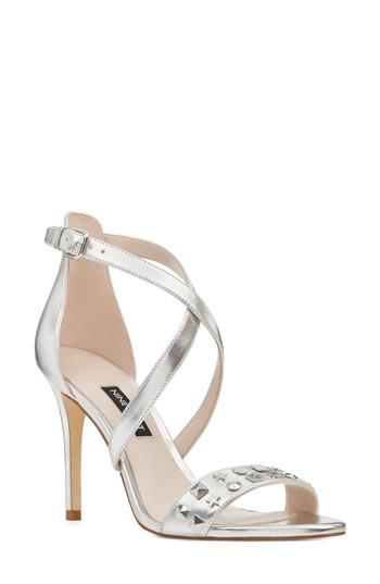 Women's Nine West Maziany Studded Sandal M - Metallic