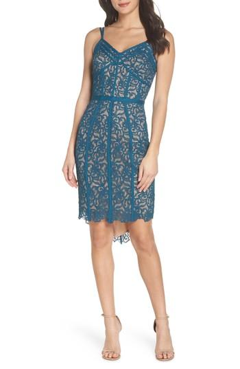 Women's Harlyn High/low Hem Lace Cocktail Dress - Blue/green