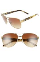 Women's Tory Burch 60mm Aviator Sunglasses - Gold/ Tortoise Gradient