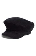 Women's Brixton Fiddler Corduroy Baker Boy Cap - Black