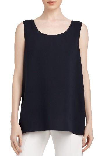 Women's Lafayette 148 New York 'davis' Silk Tank - Blue