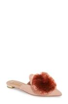 Women's Aquazzura Powder Puff Pointy Toe Mule .5us / 38.5eu - Pink