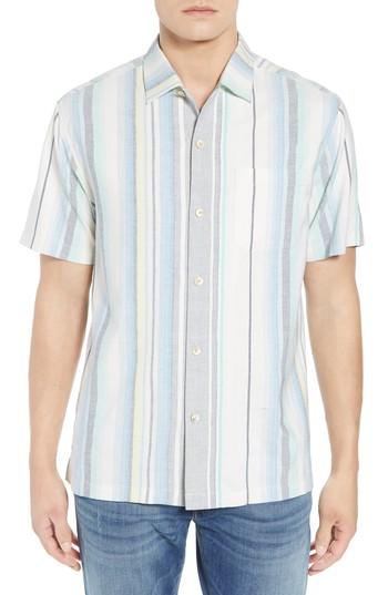 Men's Tommy Bahama Posado Sands Silk Camp Shirt - Blue