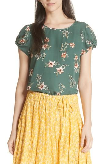 Women's Joie Elline Knot Sleeve Silk Top - Green