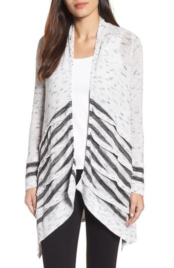 Women's Nic+zoe Dash Tiered Front Cardigan - Grey