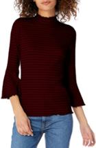 Women's Michael Stars Rachel Stripe Mock Neck Top, Size - Red