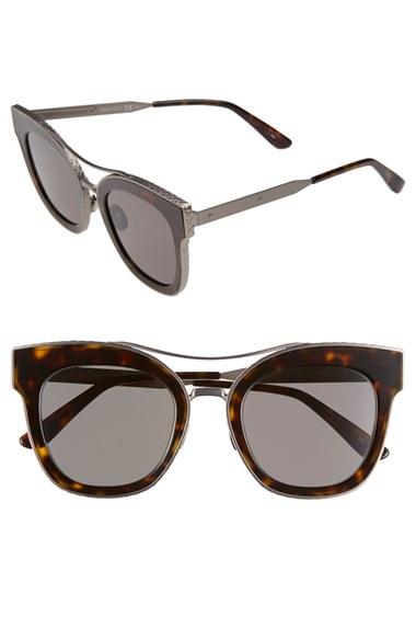 Women's Bottega Veneta 50mm Retro Sunglasses - Silver/ Silver/ Smoke