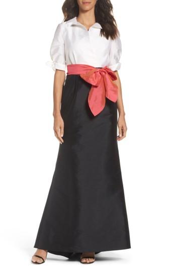 Women's Adrianna Pappell Taffeta Mermaid Gown With Train - Black